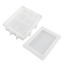 Box Mold Epoxy Resin Casting Molds with Lid Book-shape Silicone Mold for DIY Jewelry Gift Box Organizer Box Tissue for C 1