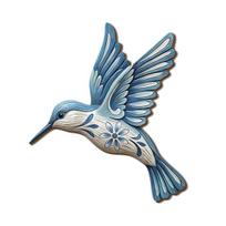 Wood Hummingbird Wall Art Vintage Flying Blue Bird Sculpture Rustic Wall Hanging Decoration for Home Bedroom Living Room Decor C