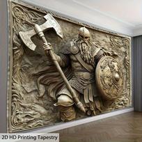 2D HD print tapestry with Viking 75x100 juoda