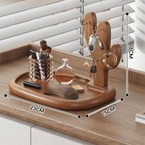 Nordic Wooden Key Holder with Hooks Decorative Display Rack New Jewelry Dish  Entryway Style B