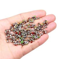 3.2/4.0/4.8mm Fast Sinking Ribbed Fly Tying Material Hook Eyes Dumbbell Eyes Fly Tying Beads Brass 3.2mm