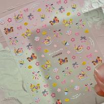 Cute Cartoon Pony  Year Firework Nail Stickers Diy Nail Art Decoration Year Of The Horse Manicure Accessories Decals