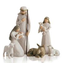 Willow Tree Nativity Set with 6 Hand-Painted Resin Figures for Christmas Display less