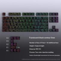 Topographic Keycaps Contour Lines Shine Through Pbt Cherry Profile Side Print Backlit For Mx Gamer Mechanical Keyboard black