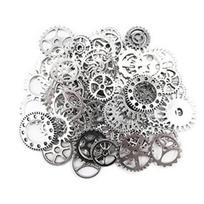 100 Gram (Approx 70pcs) Assorted Antique Steampunk Gears Charms Pendant Clock Watch Wheel Gear for Crafting, Jewelry Making Accessory (Copper) sidabras