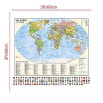 World Map with Cities | Foldable Educational Print | Gift for Holidays and Parties,Travel Supplies/Learning 2*2ft(60*60cm)