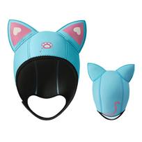 Cats Ears Diving Hood Hat 3mm Neoprene Wetsuit Hood Hat Swimming Cap with Adjustable Chin Strap for Snorkeling Swimming 4