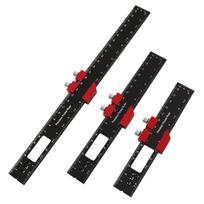Aluminum Woodworking Rulers with Slide Stop Precisions Pocket Ruler Metal T Track Ruler Square Ruler Inch Metric Marking 1