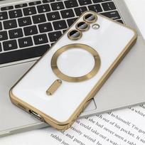 Clear Plating Cover For Samsung Galaxy S25 S24FE S23FE S21FE S24 S23 S22 S21 Ultra S25Plus Case Note20 Ultra MagSafe Wireless For S21 auksas