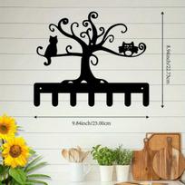 Bohemian Owl Key Hook Wall Rack 25cm Branch Coat Hat Organizer for Home Office Kitchen 23x25