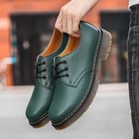 Men British Style Retro Wide Round Toe Derby Chunky Platform Casual Leather Trendy Streetwear Shoes for Feet 47
