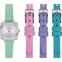 TISSOT LOVELY SUMMER SET Kvarcinis mechanizmas Moteriškas laikrodis 20mm Sidabrinis ciferblatas Nerūdijančio plieno korpusas Odinis dirželis T058.109.16.031.01 Silver Dial