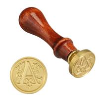 Letter Wax Seal Stamp Alphabet Wax Seal Stamp with Handle Removable Retro Brass Head Sealing Stamp for Envelope Wedding Card