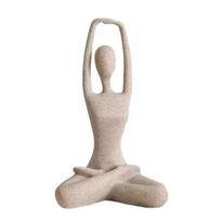 Zen Yoga Sculpture Sandstone Textured Resin Meditation Figurine Small B