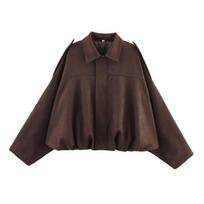 Casual Turn-Down Collar Pilot Coat S kava
