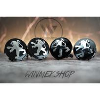 Set of 4 Black Peugeot Wheel Center Caps 60mm - 57mm Inner, ABS Plastic, Weatherproof Replacement Parts