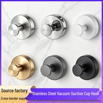 Stainless Steel No-Drill Vacuum Suction Hook for Kitchen & Bathroom Brushed, Single Hook
