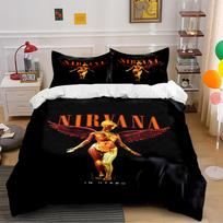 Nirvana In Utero Angel Black Bedding Set Bedding set (1 duvet cover, 2 pillowcases, duvet not included) 135x200cm