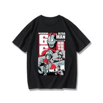 Ultraman Adult T-shirt New Japanese Showa Era Animation Retro Men's and Women's Pure Cotton Loose Short-sleeved Summer Tide S