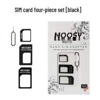 Noth's Four-in-One SIM Card Adapter Set with Tray, Pin, and Conversion Kit juoda