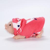 Silicone Pig Wearing Clothes with Milk Bottle Set Handmade Reborn Animal Decompression Toy Model