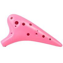 12 Hole Ocarina Ceramic Alto C Tone Professional Ocarina Instrument Vessel Flute Wind Musical Instrument Chinese Flute for Begin rožinė
