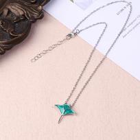 Ocean Blue Manta Pendant Necklace For Women Fashionable Cute Design Daily Wear Jewelry Gift white