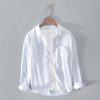 Men's Casual Linen Blend Long Sleeve Shirt Button Down Collar Pocket Top M balta