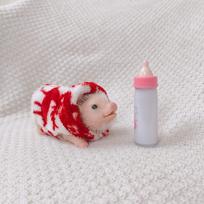 5Inch Smile Face Reborn Pig Doll Very Soft Full Silicone Piglet Dolls Toy Body Can Be Bath Kids Toy Collection Gift raudona