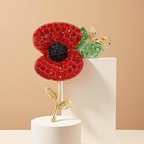 UK WWII Memorial Day Red Poppy Brooch Pin Badge raudona
