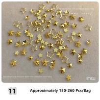 Hollow Star Nail Art Art Rivet Charms 3D Alloy Five-Pointed-Star Gold Silver Diamond Nail Decoration Luxury Manicure Accessories