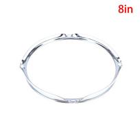 8/10/12Inch Heavy Duty Rim Guard Drum Hoop Rim Protector Hoop Silencers Snare Drum Hoops Replacement Silver-Plated Iron Frame 8inch