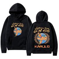 Karol G Keliaujant Po Pasaulį Tropitour Hoodies Ilgomis Rankovėmis Aukštos Gatvės Palaidinės Unisex Naujo Rašto Megztiniai XS juoda