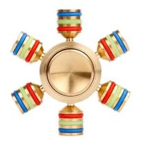 Metalinis rankinis suktukas 6 ašmenų - Atpalaiduojantis Fidget žaislas EDC prietaisai Nerimo Streso mažinimas suaugusiems Vaikams Antistresinis Juguete beige