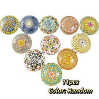 Ceramic Material Ceramic Pull Handle Circular Shape Single-Hole Design Bohemian Furniture Handle Bohemian Style Retro Style
