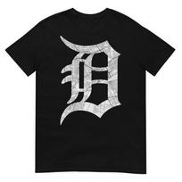 Distressed Letter D Detroit Michigan City Road Map Gift Unisex T-Shirt Graphic Tee XXL