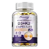 Xemenry Vitaminas D3+K Kaulų sveikatos palaikymas Imuninės sistemos sveikatos palaikymas 120 kapsulių Maisto papildas 120