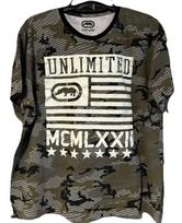 Ecko Unltd Mens Camo T Shirt XL Green Flag Graphic Tee Unlimited MCMLXXII Short Unisex T-Shirt XXXXL