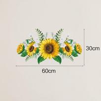 60cmx30cm Sunflower Wall Stickers Kids Room Decoration Flower Decal for Bedroom Home Decor Wallpaper Adhesive geltona