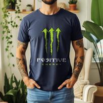 Mens Oversized T Shirt 100% Cotton Energy Drink Aesthetic Monster Claw Positive Energy Pop Culture Graphic Casual Tee S
