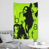 Brat Music Album CCharli Singer Xcx Tapestry Room Decor Wall Cloth Party Hanging Background Room Decor Baby Room 100X70CM