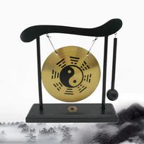 Mini Desktop Gong Table Wind Chime Percussion Instruments with Mallet for Home Decor Housewarming Gift - Taiji Symbol Chinese Gossip Chart