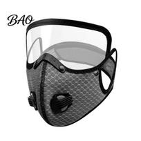 Fog-proof Safety Mask Cycling Face with Eye Shield, Breathing Valve, Lightweight Breathable Mesh Protection Windproof Dust-proof Adjustable tamsiai pilka spalva
