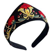 Elegant Floral Embroidered Headband Adjustable Crowns Design For Women and Girls Party Wedding