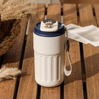 Išmanusis termosas butelis LED temperatūros ekranas kavos puodelis 316 nerūdijančio plieno būgninis puodelis nešiojamas vakuuminės kolbos termosai 450ml mėlyna