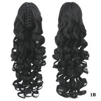 Long 60cm Lady Women Claw Ponytail Clip In Pony Tail Hair Extension Extensions Piece Curly Style 1B