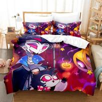 Anime Stolas Helluva Hazbin Hotels Boss Patalynės Komplektas Berniukams Mergaitėms Viengulis Karalienės Dydžio Antklodės Užvalkalas Pagalvės Užvalkalas Lova Vaikams Suaugusiems EU single(135x200cm)