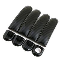 For Skoda Fabia MK1 MK2 2000 2013 Carbon Fiber Printed Exterior Side Door Handle Cover Door Bowl Trim Moulding Frame 1 Key Hole Handle