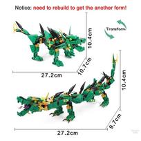 471PCS 2 Change Ninja Series Green Dragon Fighting Mech Building Blocks Children Diy Bricks Toys for Boy Educational Gifts
