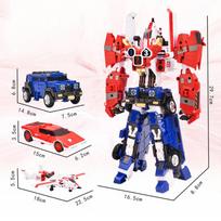 3 IN 1 Tobot Transformuojantis Robotas į Automobilį Žaislas Korėjietiškas Animacinis Filmukas Broliai Anime Tobot Transformuojantis Automobilis Lėktuvai Žaislai Vaikams Dovana blue